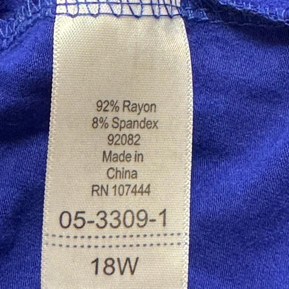 Jessica London royal blue midi short sleeve V-neck dress with pockets - Picture 8 of 8